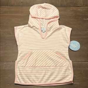 New with Tags Little English Pink/White Stripe Hoodie Top/Cover-Up
